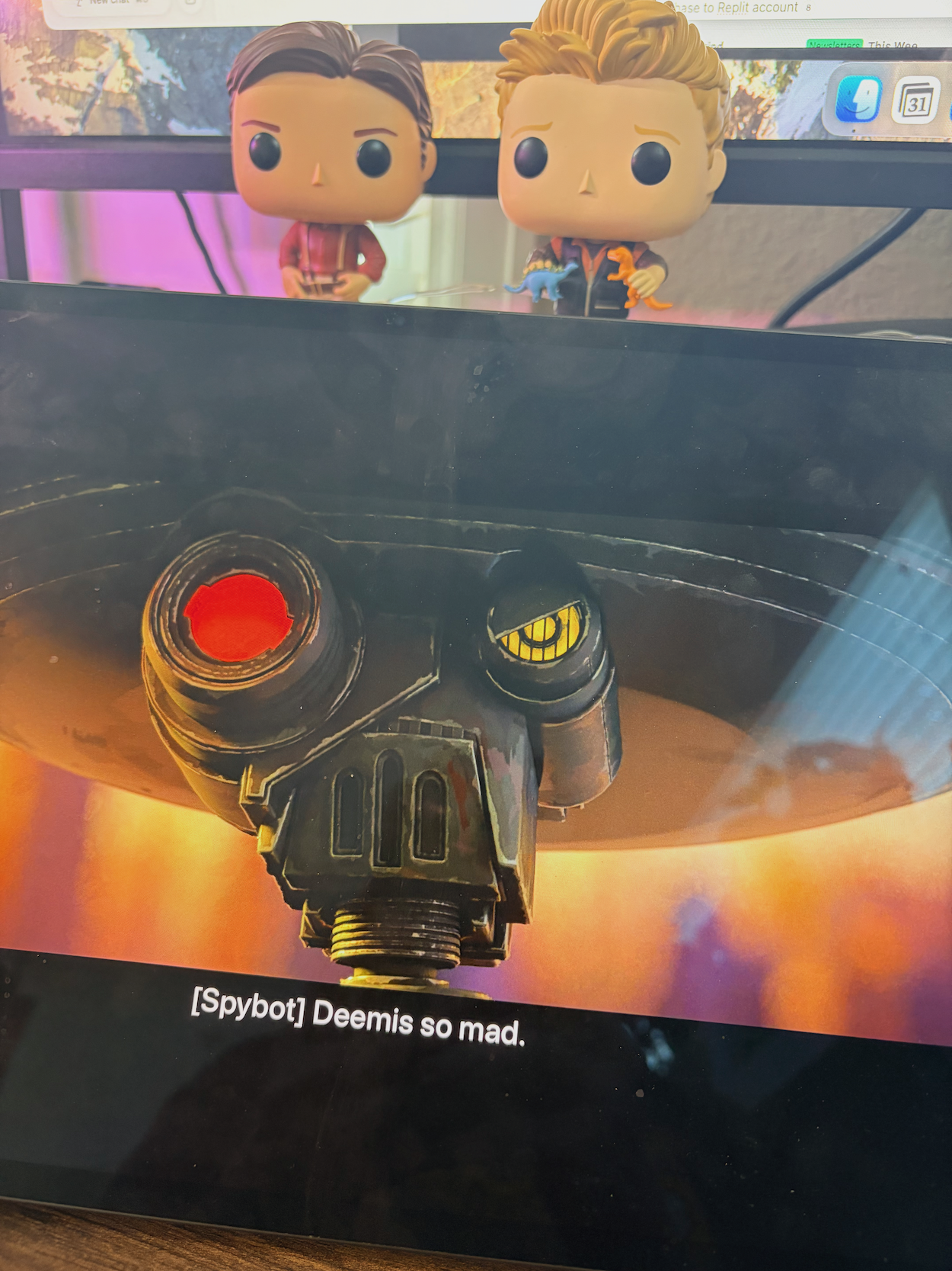 Spybot red eye close-up